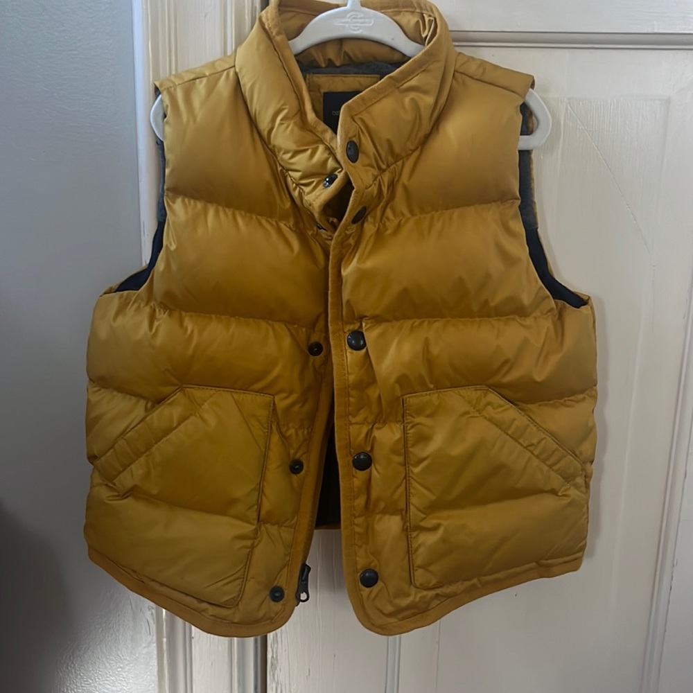 Yellow puffer vest
